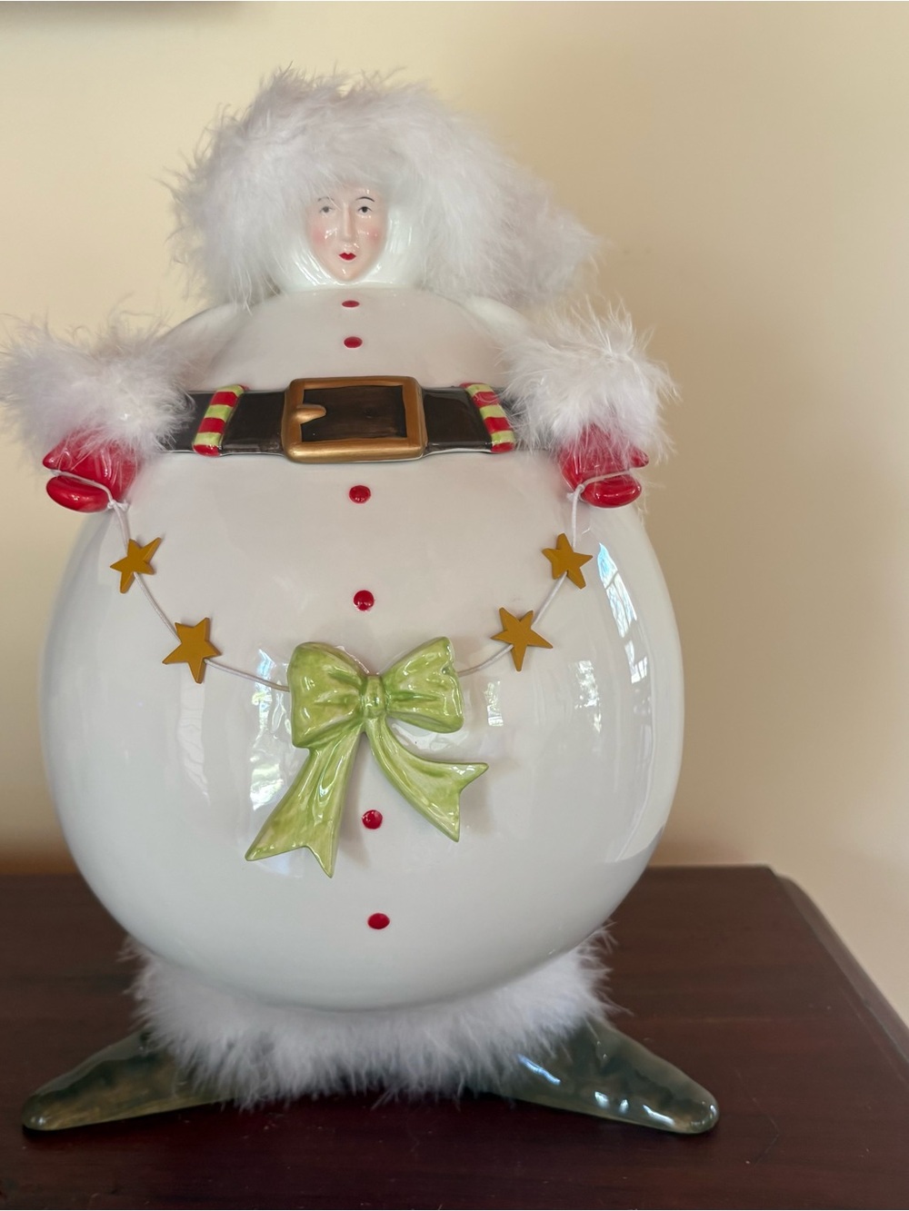 Patience Brewster Dept 56 Krinkles Snow Elf  Cookie Jar with box